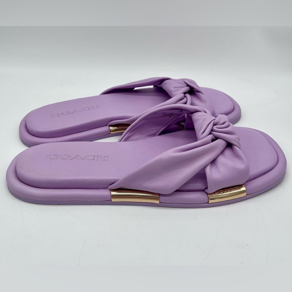 Coach Women Brooklyn Leather Knot Sandals Size 7